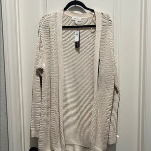Banana Republic Factory Cream Open Front Cardigan